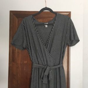 Black and White Stripped Jumpsuit